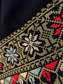 Black Shawl - Olive Green Stitch