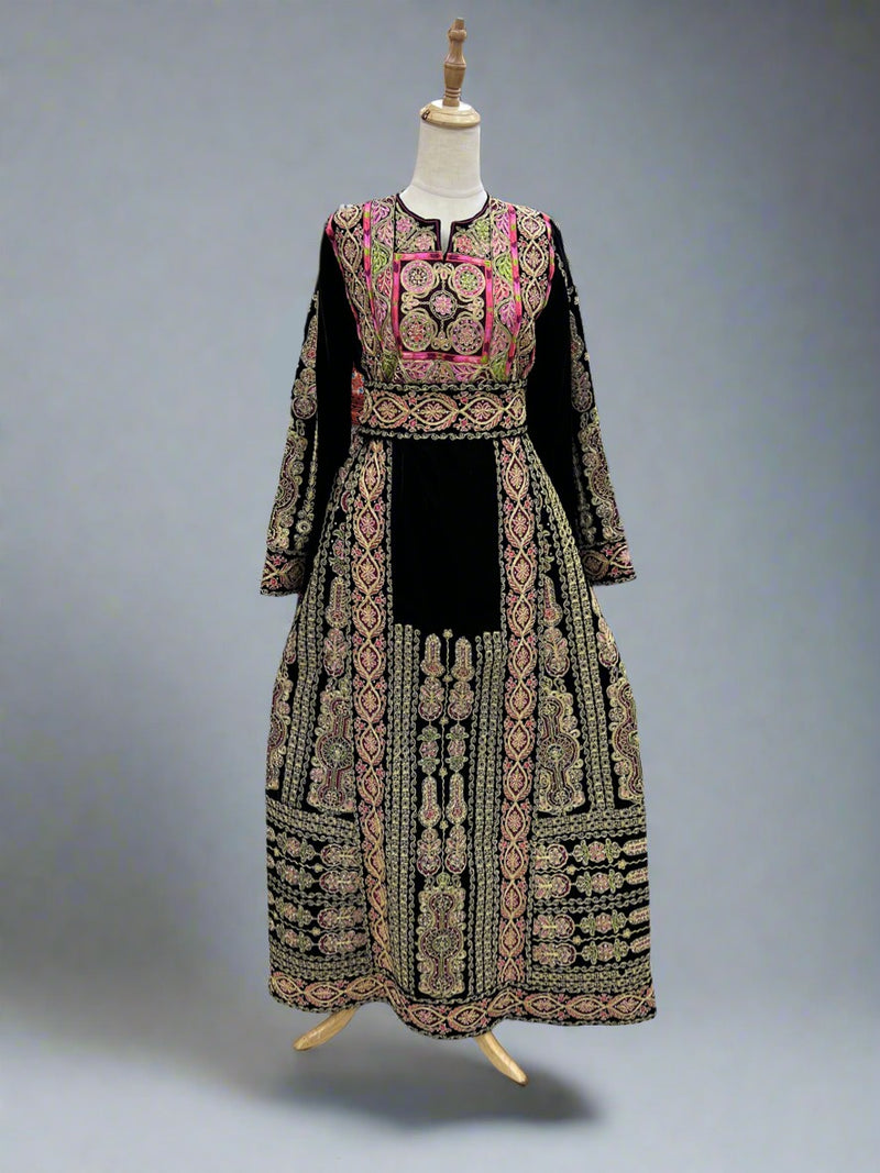 Malka Velvet Thobe - Black