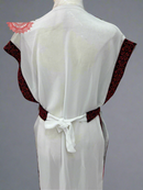 White Chiffon With Red Embroidery