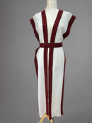 White Chiffon With Red Embroidery