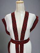 White Chiffon With Red Embroidery