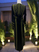 Black Thobe - Solid Olive Green Manajel Embroidery