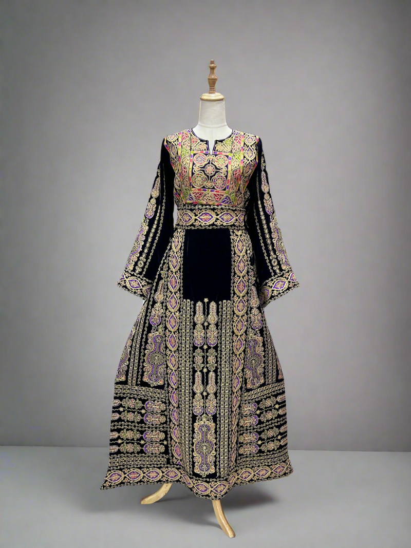 Malka Velvet Thobe - Purple