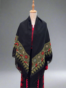 Black Shawl - Olive Green Stitch