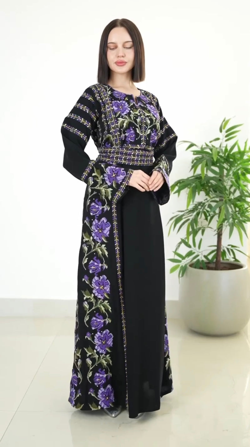 Al Jouri Thobe - Black & Purple