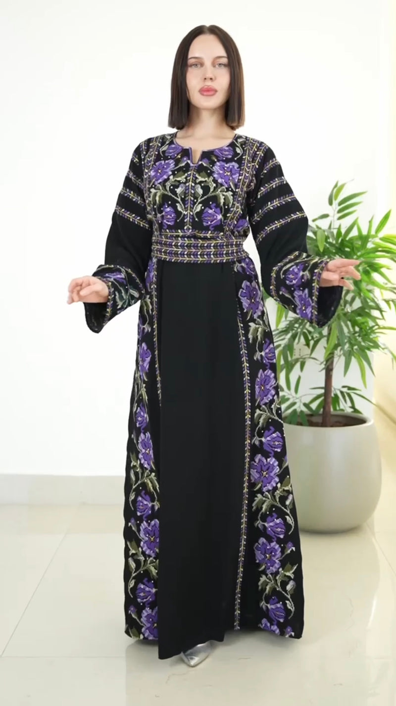 Al Jouri Thobe - Black & Purple