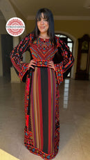 Majdalawi Thobe With Red Embroidery