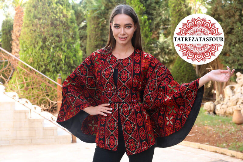 Fully Embroidered Black Cap - Red Stitching