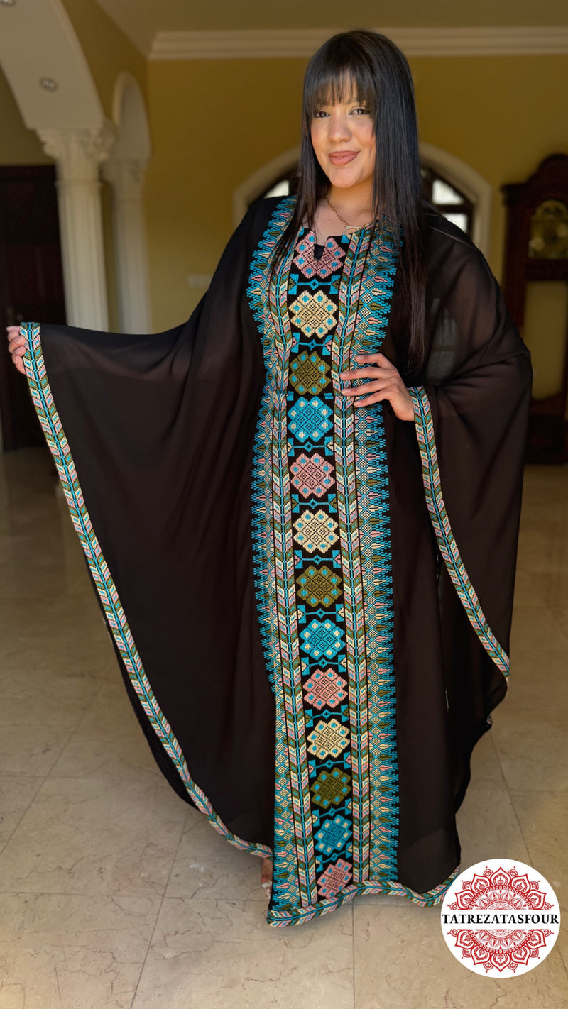 Black chiffon abaya – Blue Touch