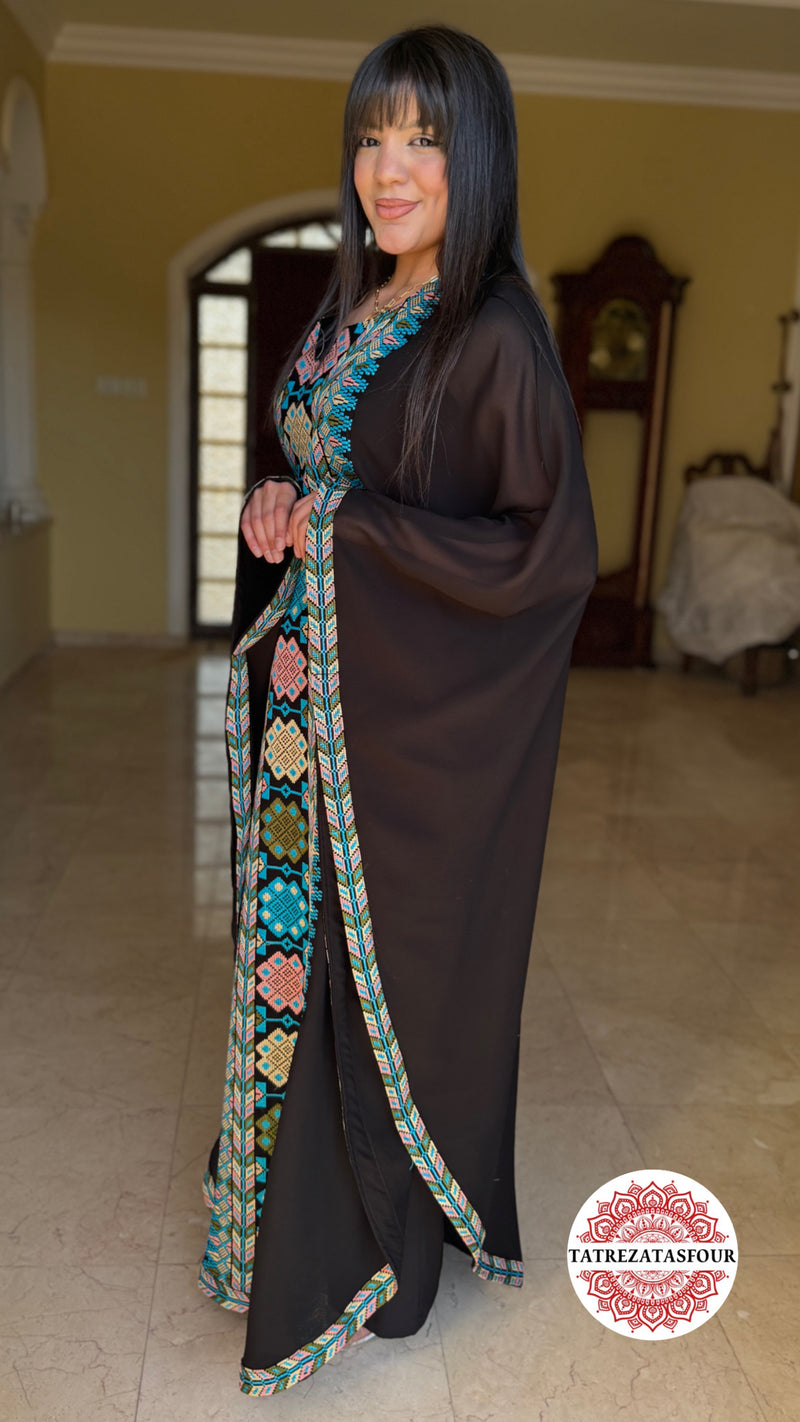 Black chiffon abaya – Blue Touch
