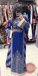 Princess Thobe – Classic Blue with Gold Embroidery