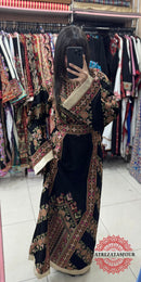 Princess Thobe – Classic Black with Brown Embroidery