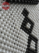 Palestinian Handmade Beaded Handbag – Black and White