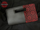 Traditional Red Embroidered Handle Clutch - Side Stitching