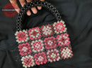 Palestinian Handmade Beaded Handbag – Black With Red