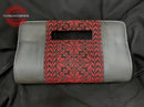 Traditional Red Embroidered Handle Clutch - Center Stitching
