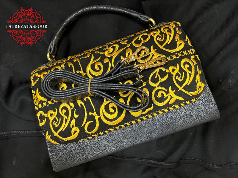 Traditional Gold Woven Convertible Bag - Loom Thread