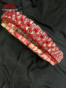 Palestinian Handmade Beaded Handbag – Burgundy With White