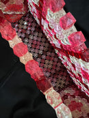 Palestinian Handmade Beaded Handbag – Burgundy With White