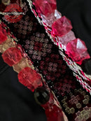 Palestinian Handmade Beaded Handbag – Black With Red