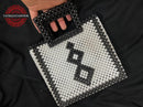 Palestinian Handmade Beaded Handbag – Black and White