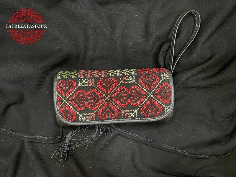 Embroidered Mini Bag - Black In Red Accents