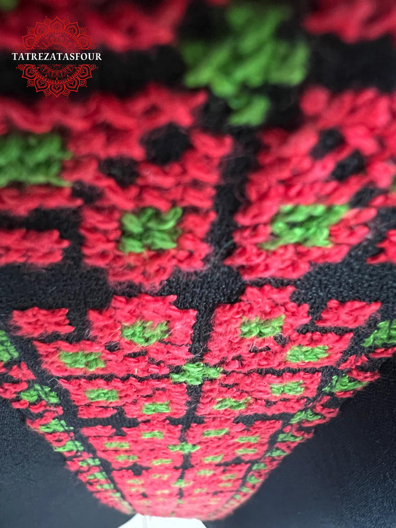 Bag Strap with Handmade Red Embroidery