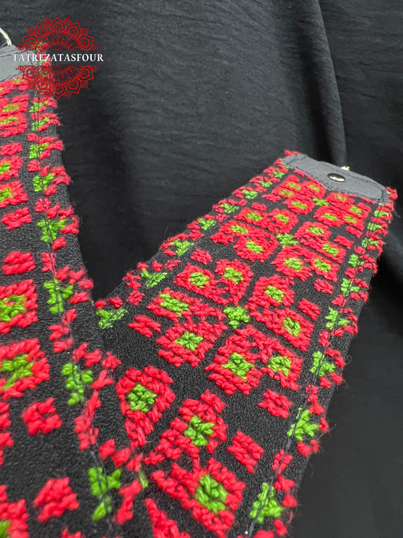 Bag Strap with Handmade Red Embroidery