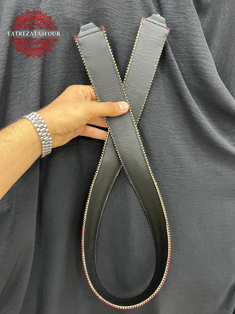 Bag Strap with Gold Embroidery