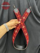 Bag Strap with Red Embroidery