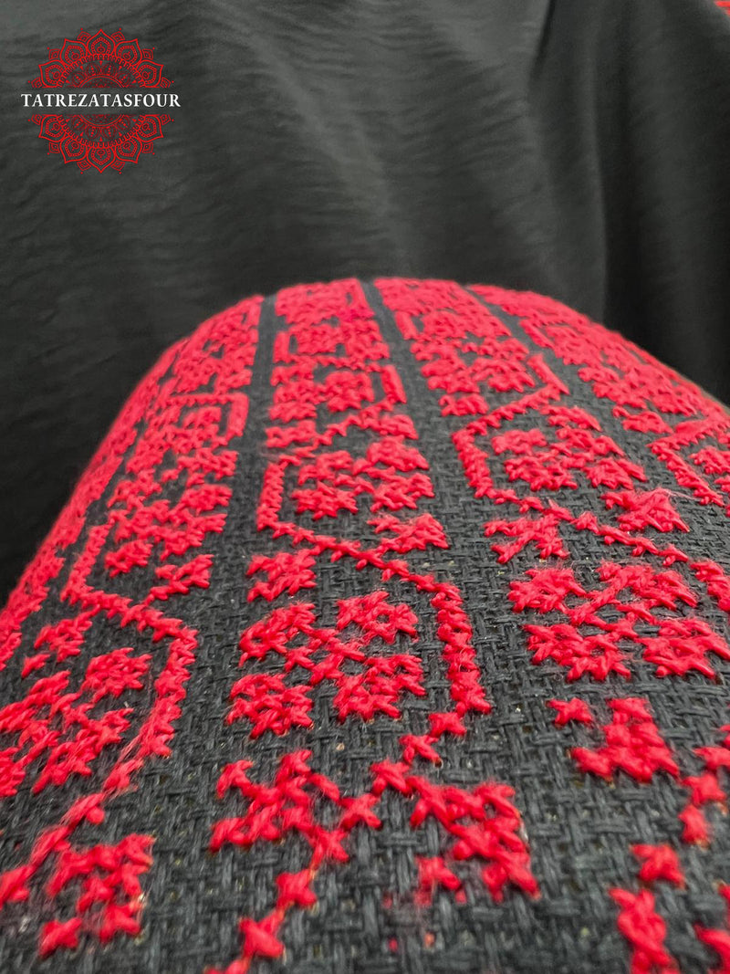 Embroidered Handmade Crossbody - Red Stitching