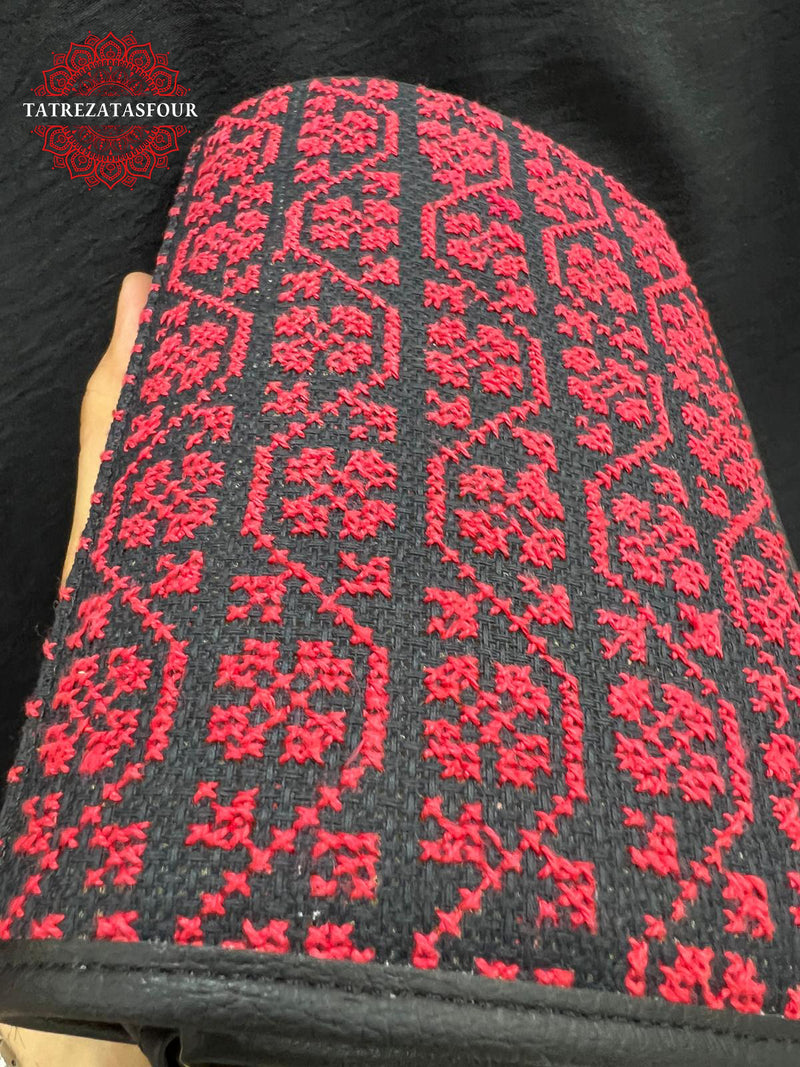 Embroidered Handmade Crossbody - Red Stitching