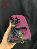 Embroidered Handmade Crossbody - Rose Red Stitching