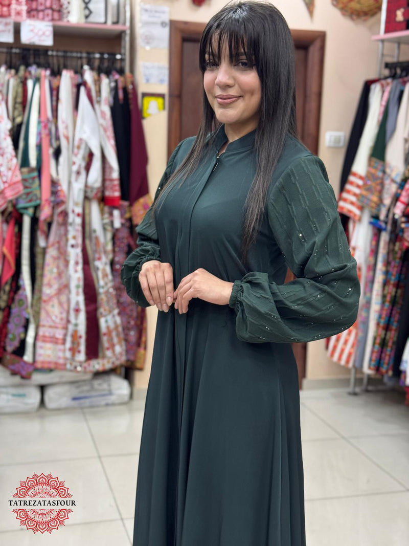 Soft Dark Green Abaya