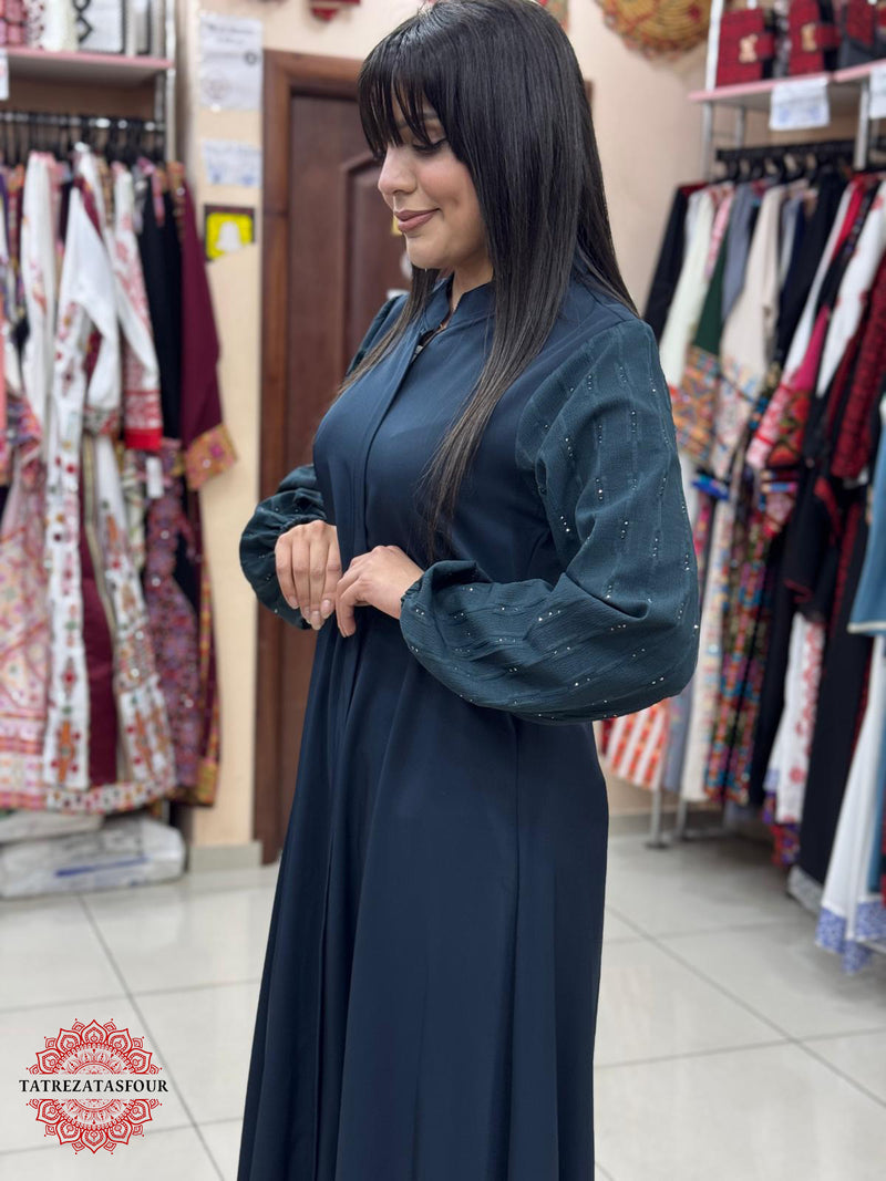Soft Petrol Blue Abaya