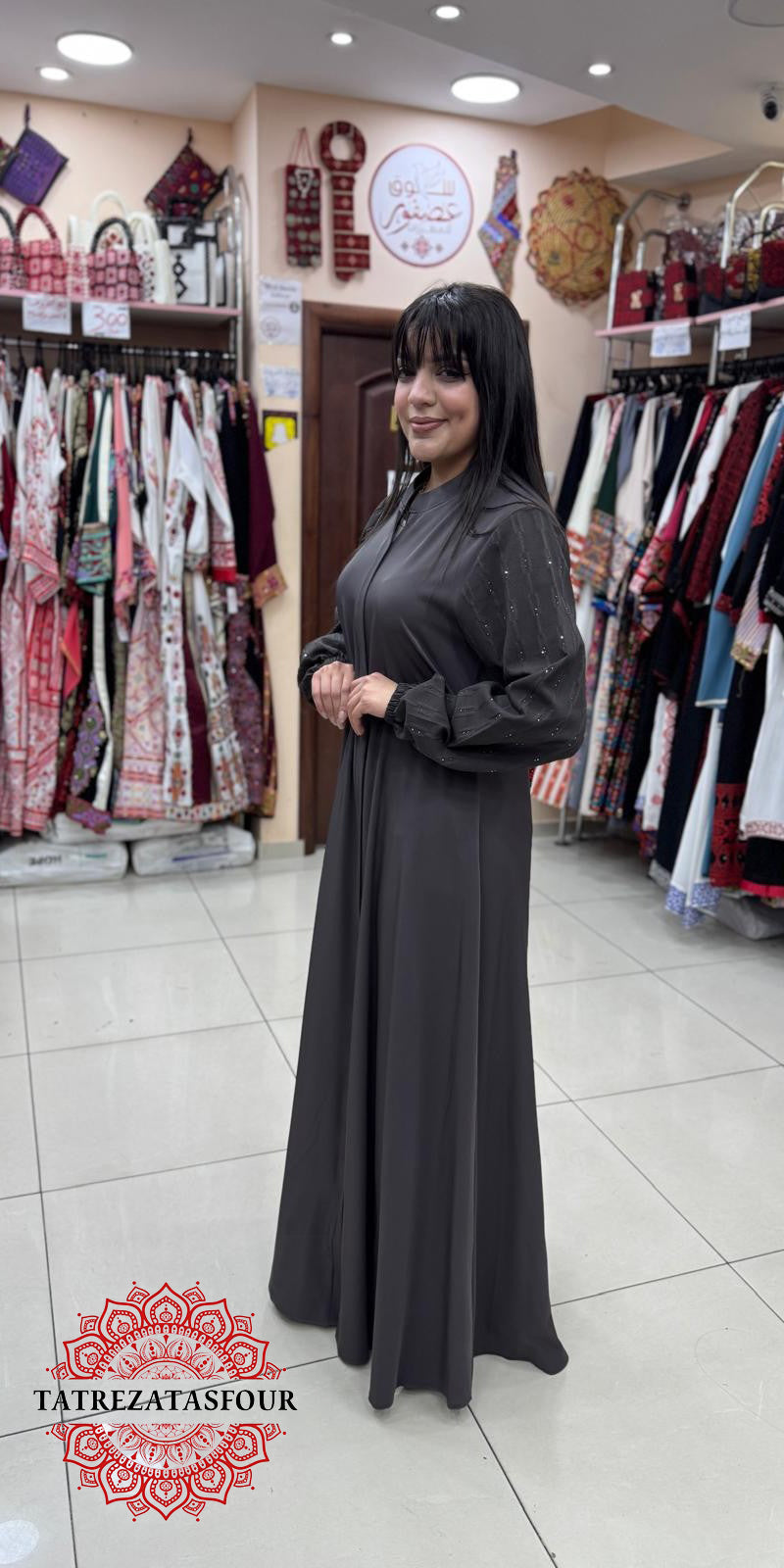 Soft Charcoal Gray Abaya