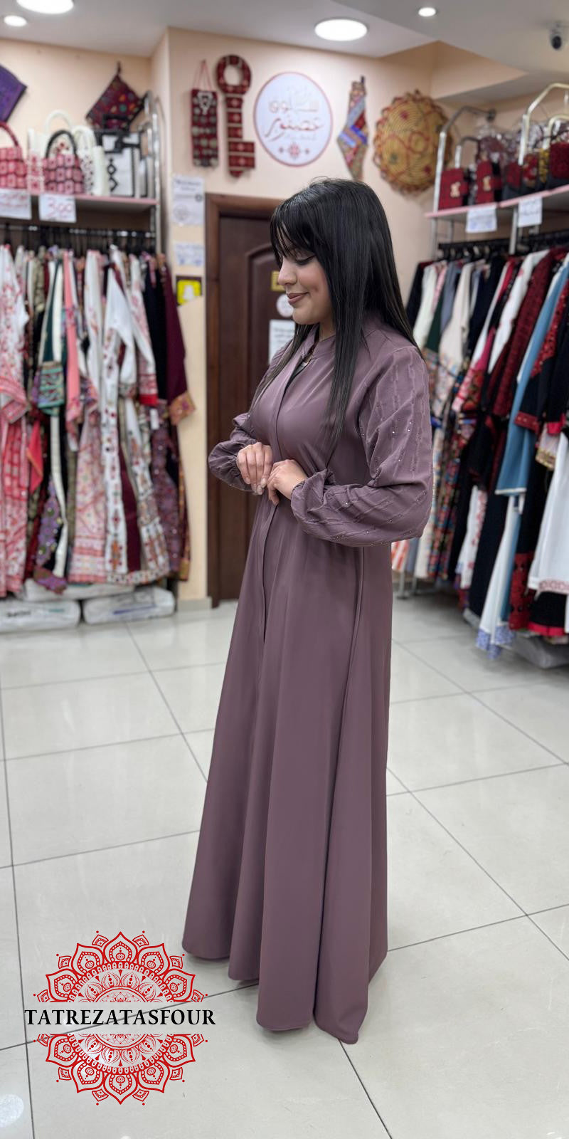 Soft Light Mulberry Abaya