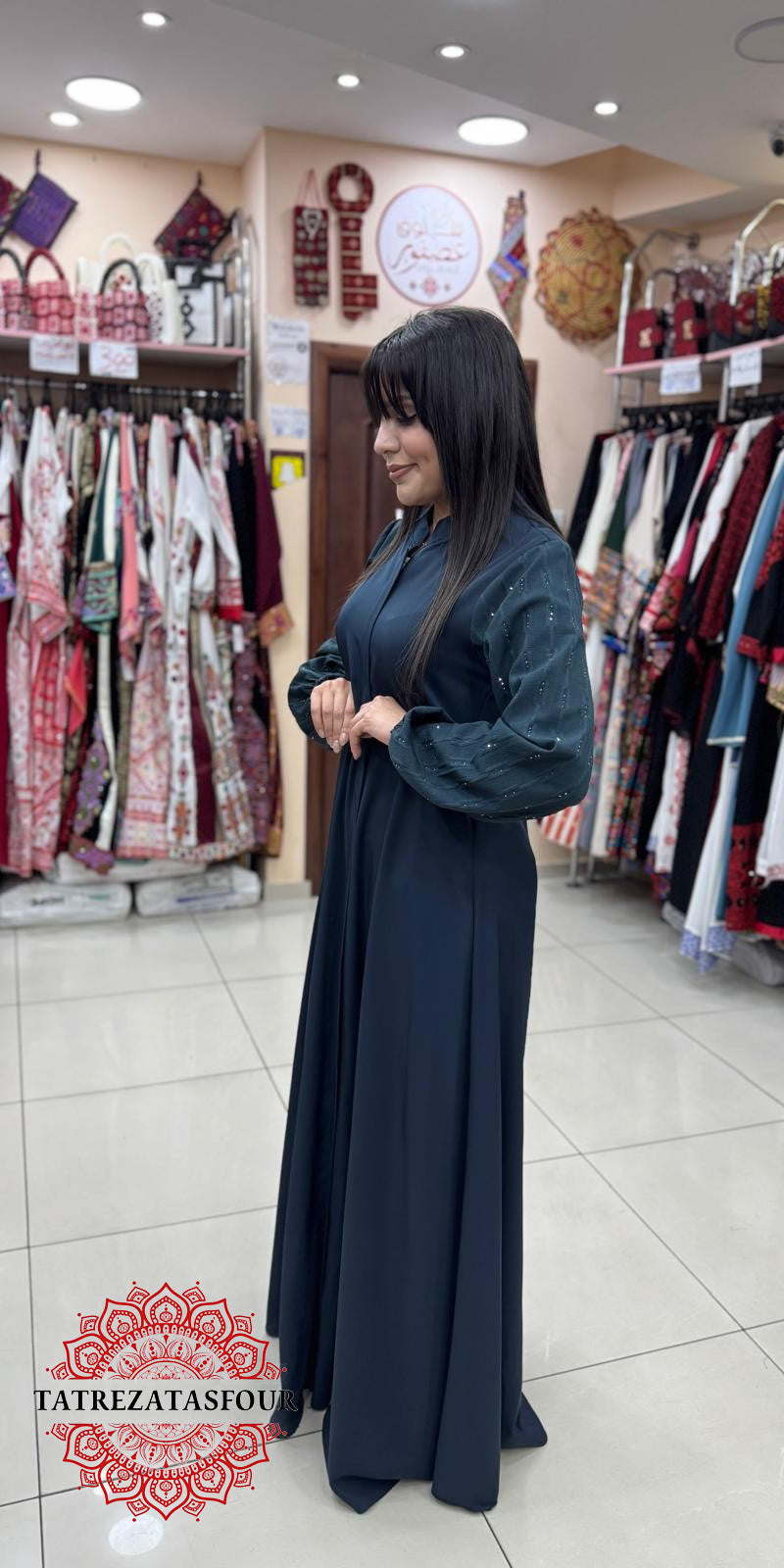 Soft Petrol Blue Abaya