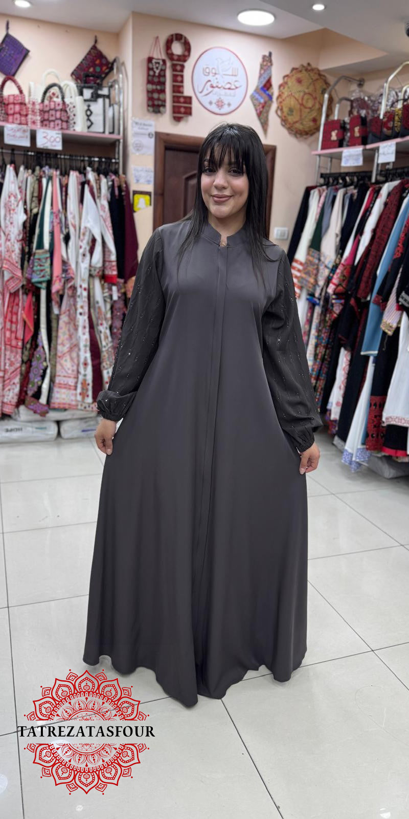 Soft Charcoal Gray Abaya