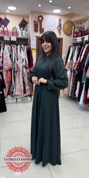 Soft Dark Green Abaya