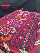 Jerusalem Stitch – Handmade Red Embroidered Leather Bag