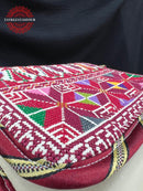 Jaffa Stitch – Handmade Red Embroidered Leather Bag