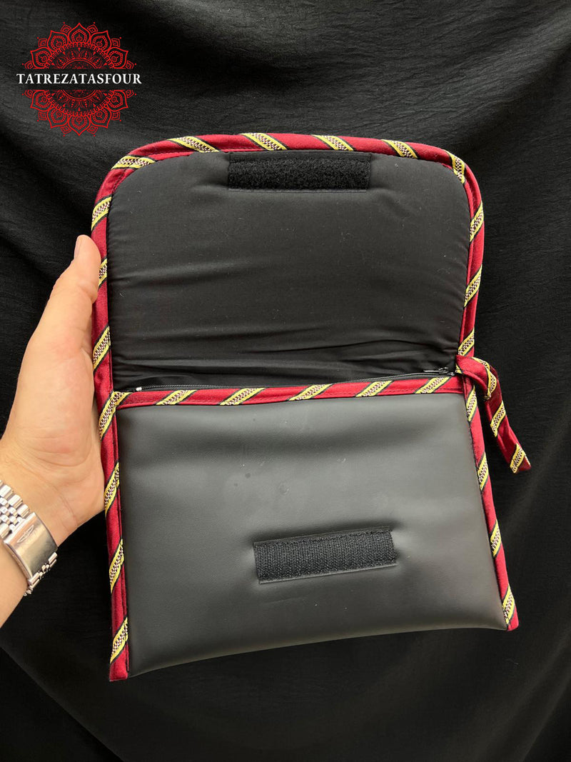 Haifa Stitch – Handmade Red Embroidered Leather Bag