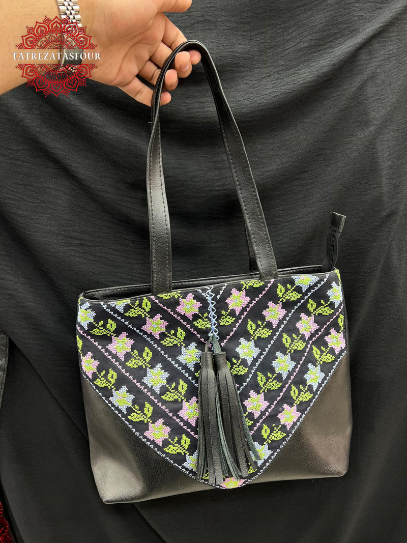 Handmade Green Embroidered Handbag