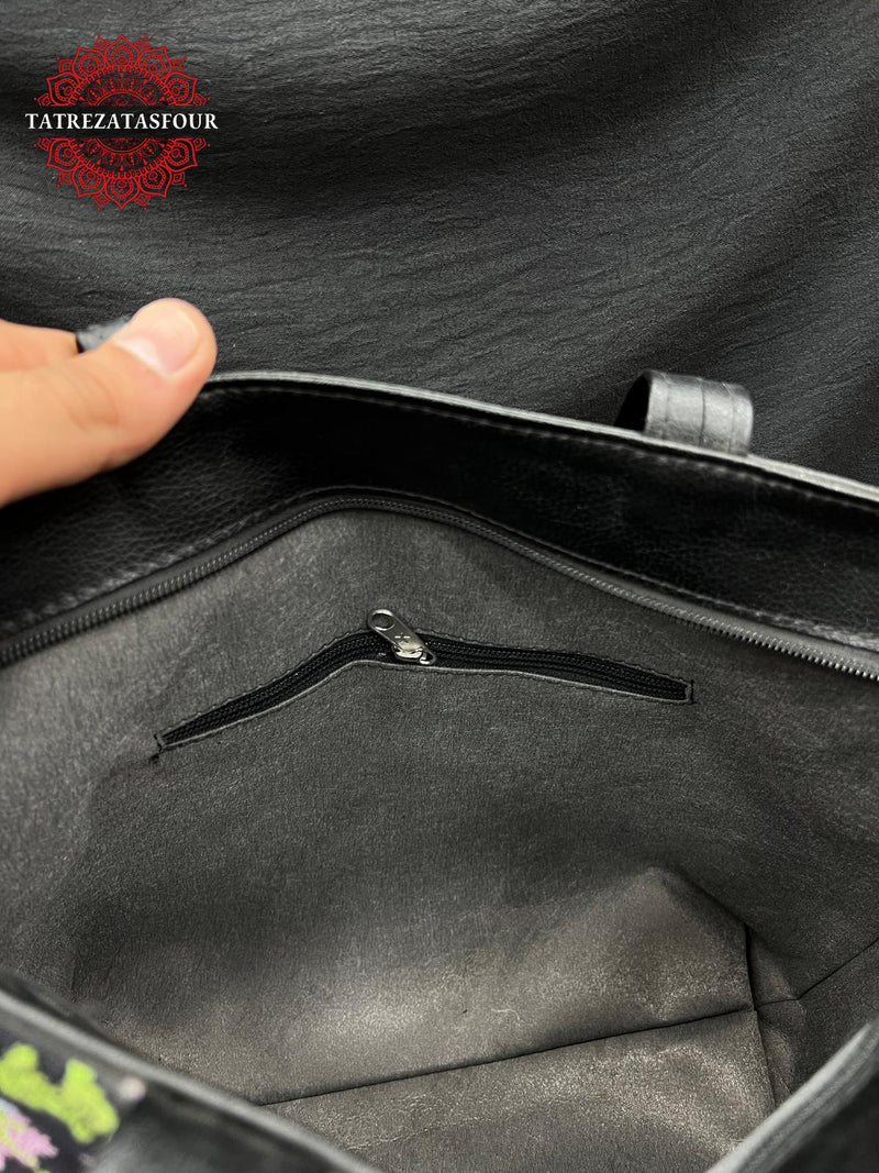 Handmade Green Embroidered Handbag