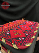 Deir Dibwan Stitch – Handmade Red Embroidered Leather Bag