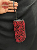 Embroidered Mini Bag - Black In Red Stitching
