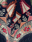 Embroidered Black Fringe Jacket with Gold Stitching