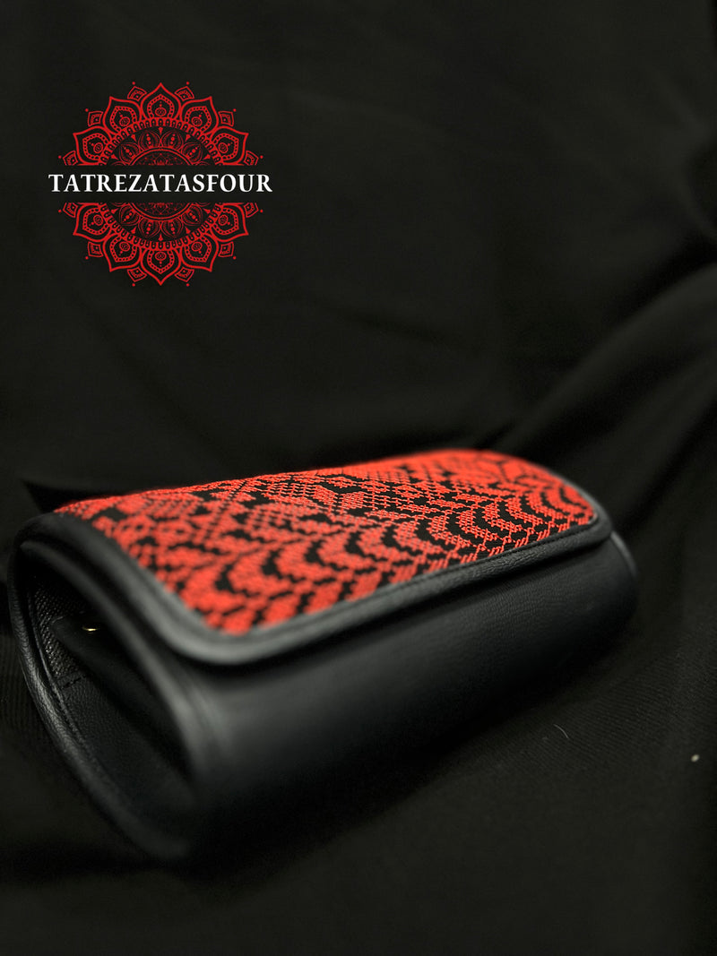 Embroidered Medium Crossbody - Red Stitching