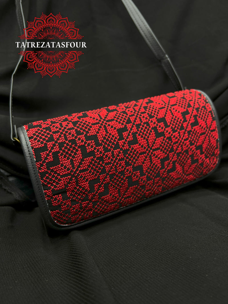 Embroidered Large Crossbody - Red Stitching